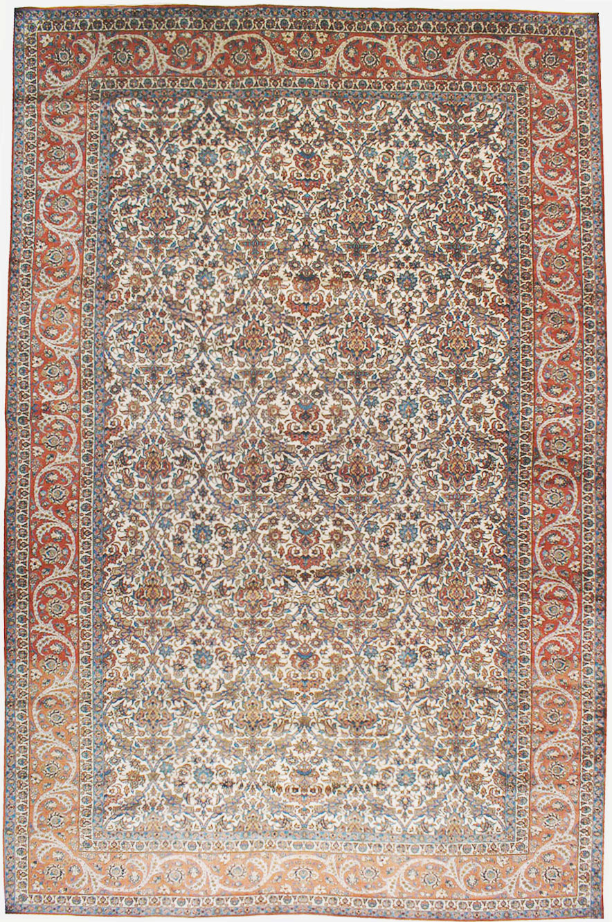 Vintage Persian Isfahan Carpet, No.9238 - Gss