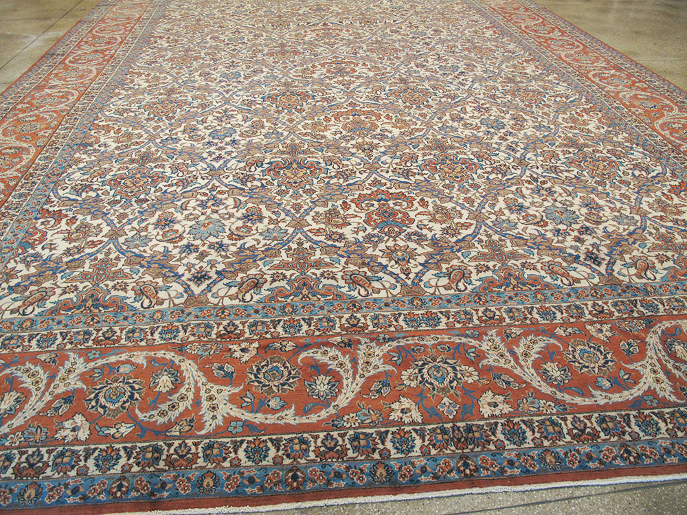 Vintage Persian Isfahan Carpet, No.9238 - Gss
