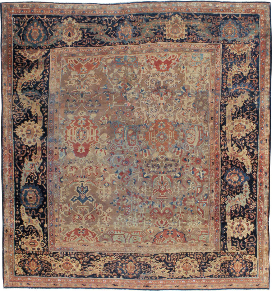 Antique Persian Sarouk Fereghan Square Accent Carpet, No.9283 - Gss