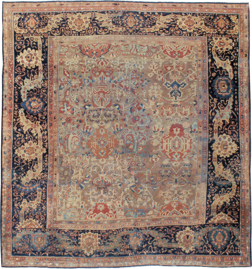 Antique Persian Sarouk Fereghan Square Accent Carpet, No.9283 - Gss