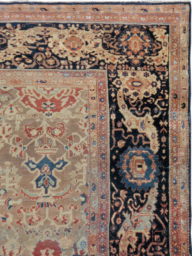 Antique Persian Sarouk Fereghan Square Accent Carpet, No.9283 - Gss