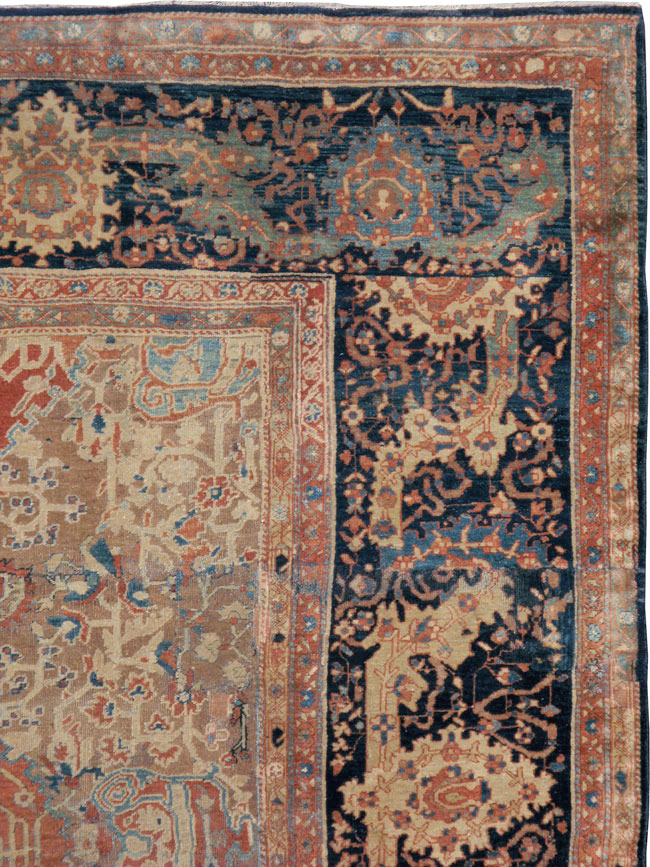 Antique Persian Sarouk Fereghan Square Accent Carpet, No.9283 - Gss