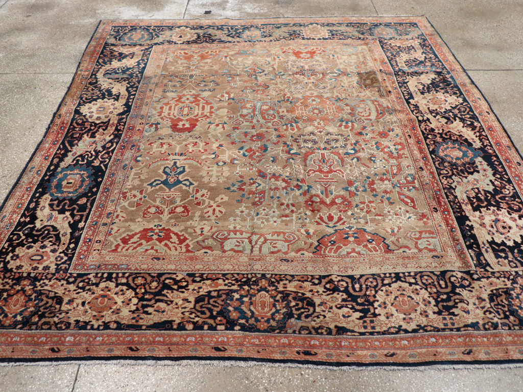 Antique Persian Sarouk Fereghan Square Accent Carpet, No.9283 - Gss