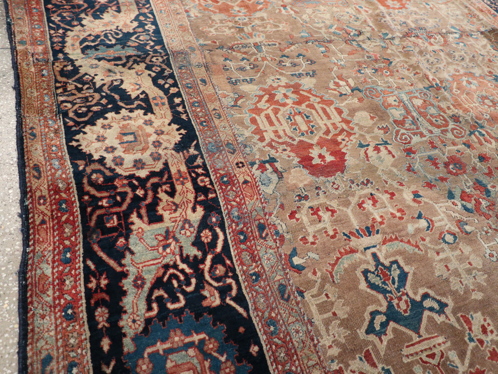 Antique Persian Sarouk Fereghan Square Accent Carpet, No.9283 - Gss