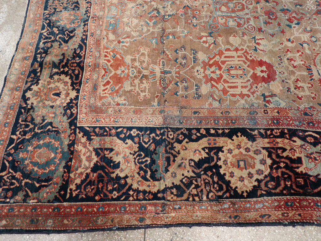 Antique Persian Sarouk Fereghan Square Accent Carpet, No.9283 - Gss
