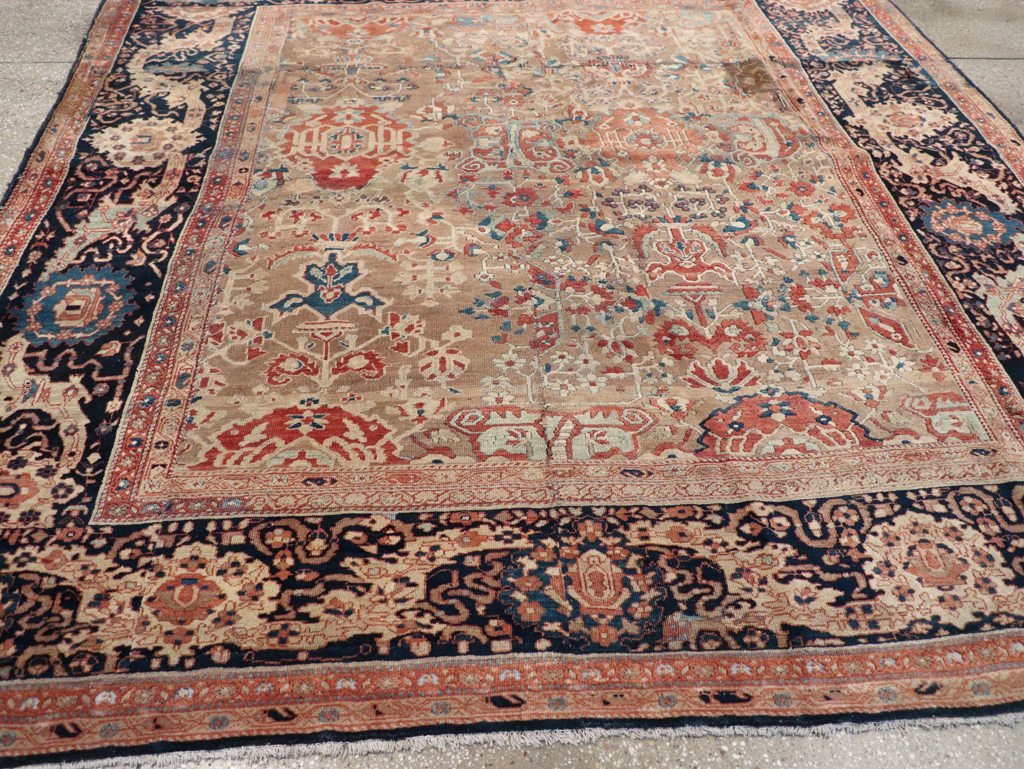 Antique Persian Sarouk Fereghan Square Accent Carpet, No.9283 - Gss