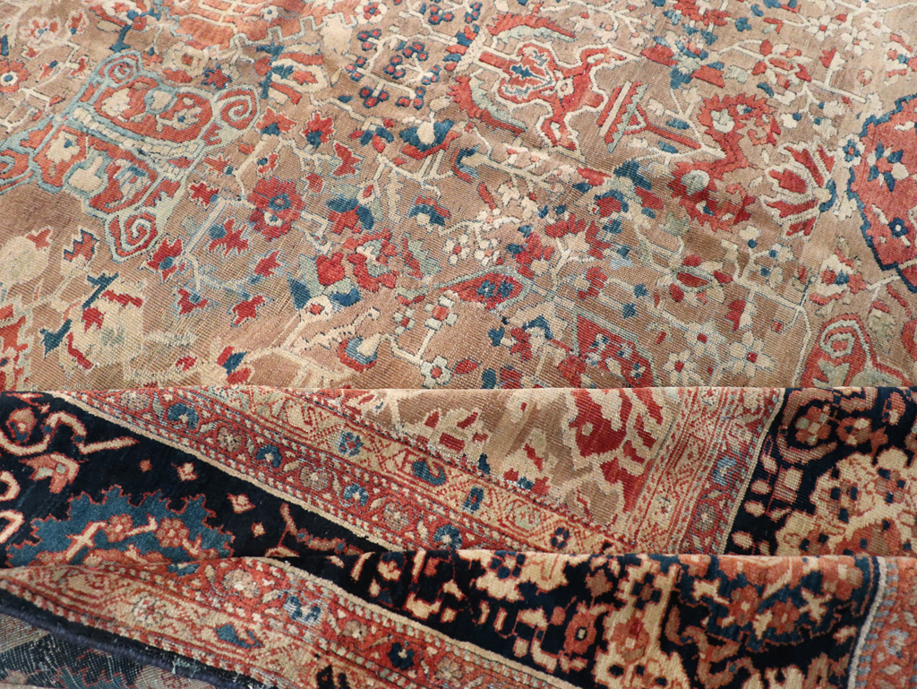 Antique Persian Sarouk Fereghan Square Accent Carpet, No.9283 - Gss