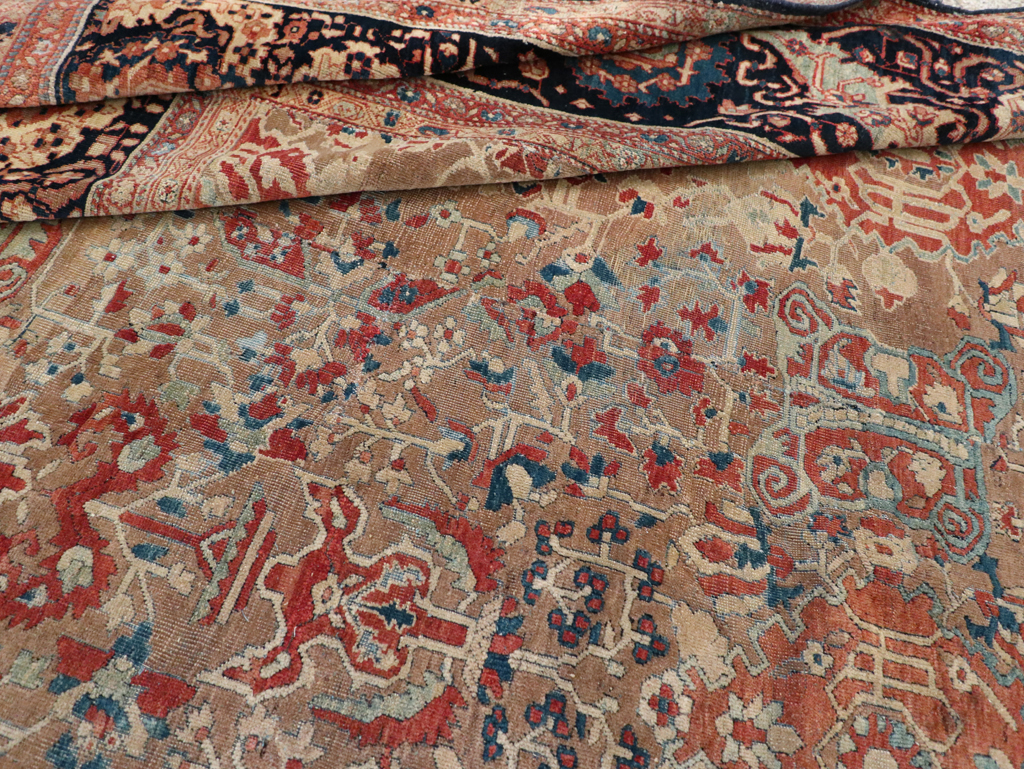 Antique Persian Sarouk Fereghan Square Accent Carpet, No.9283 - Gss