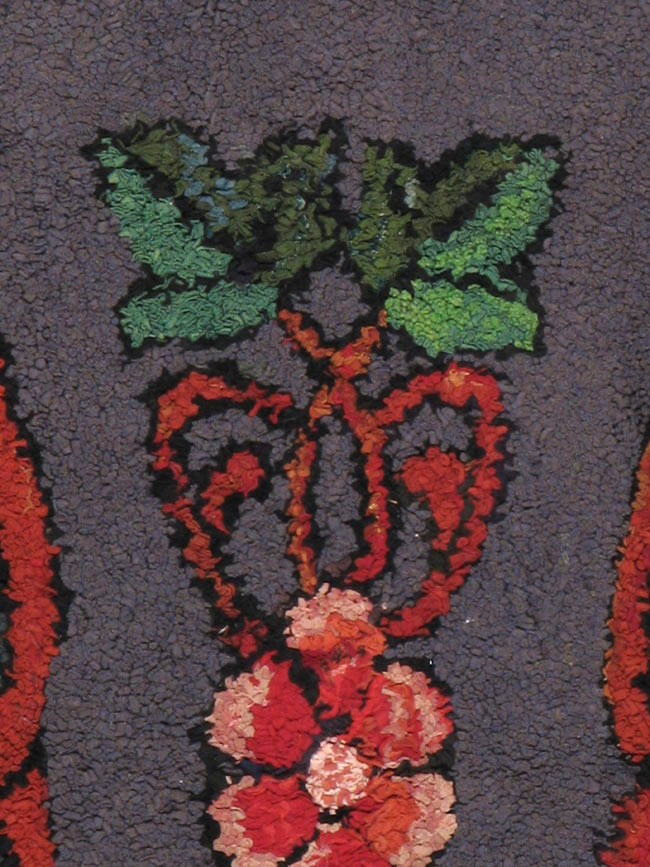 Antique American Hook Carpet, No.9288 - Gss