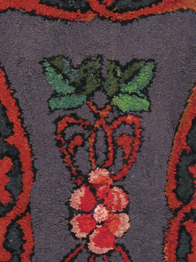Antique American Hook Carpet, No.9288 - Gss