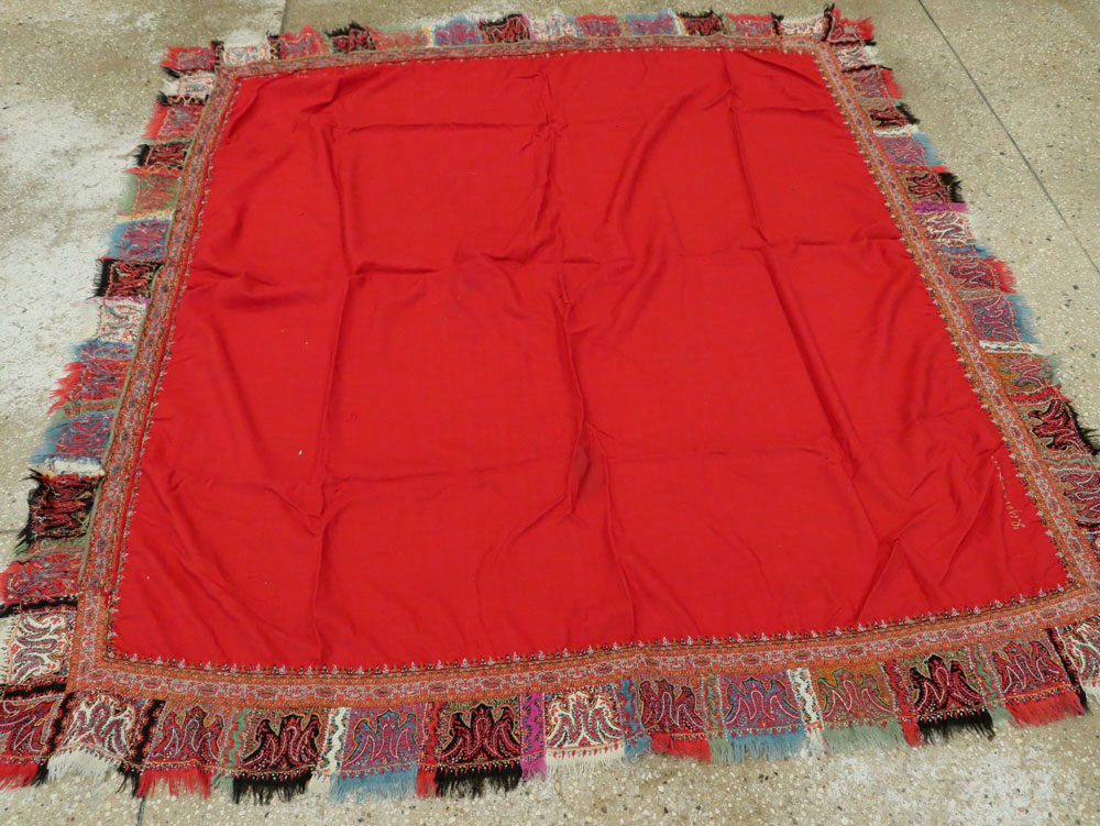 Vintage Jacquard Indian Textile Shawl, No.9291 - Gss
