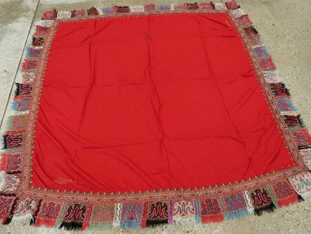 Vintage Jacquard Indian Textile Shawl, No.9291 - Gss