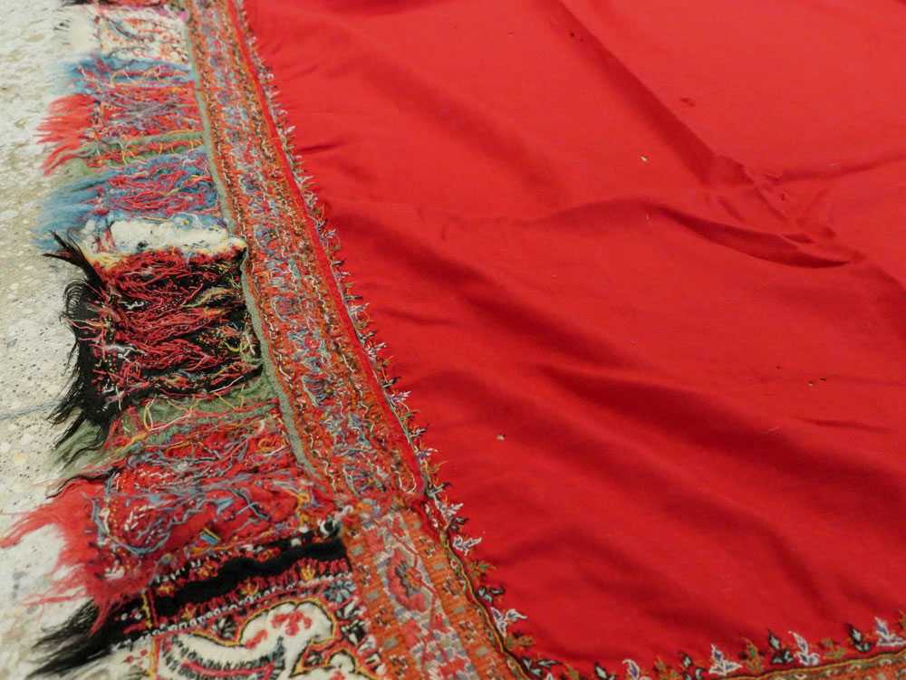 Vintage Jacquard Indian Textile Shawl, No.9291 - Gss