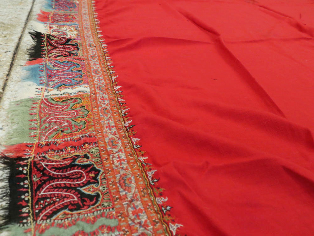 Vintage Jacquard Indian Textile Shawl, No.9291 - Gss