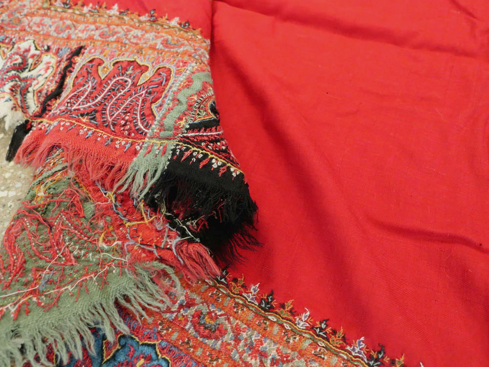 Vintage Jacquard Indian Textile Shawl, No.9291 - Gss