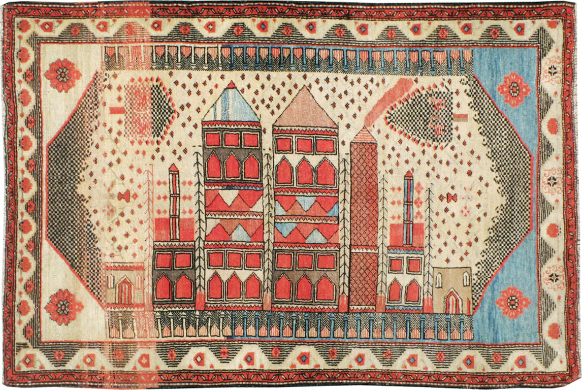 Vintage Turkish Anatolian Pictorial Rug, No.9315 - Gss