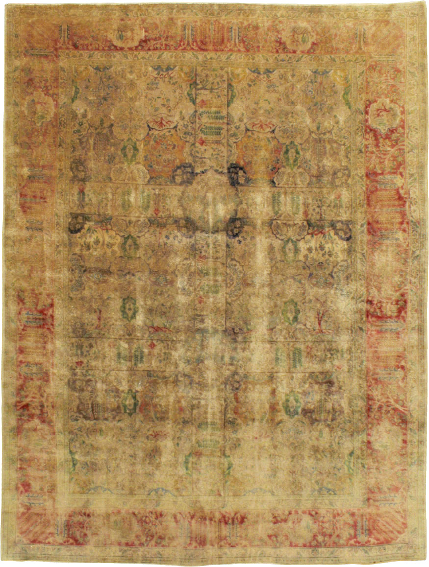 Antique Persian Tabriz Room Size Carpet, No.9334 - Gss