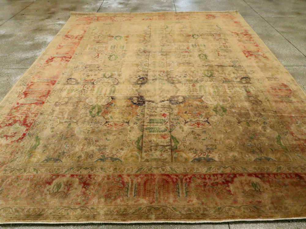 Antique Persian Tabriz Room Size Carpet, No.9334 - Gss