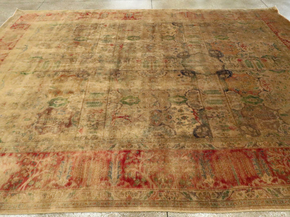 Antique Persian Tabriz Room Size Carpet, No.9334 - Gss