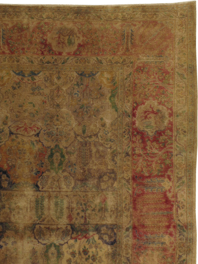 Antique Persian Tabriz Room Size Carpet, No.9334 - Gss