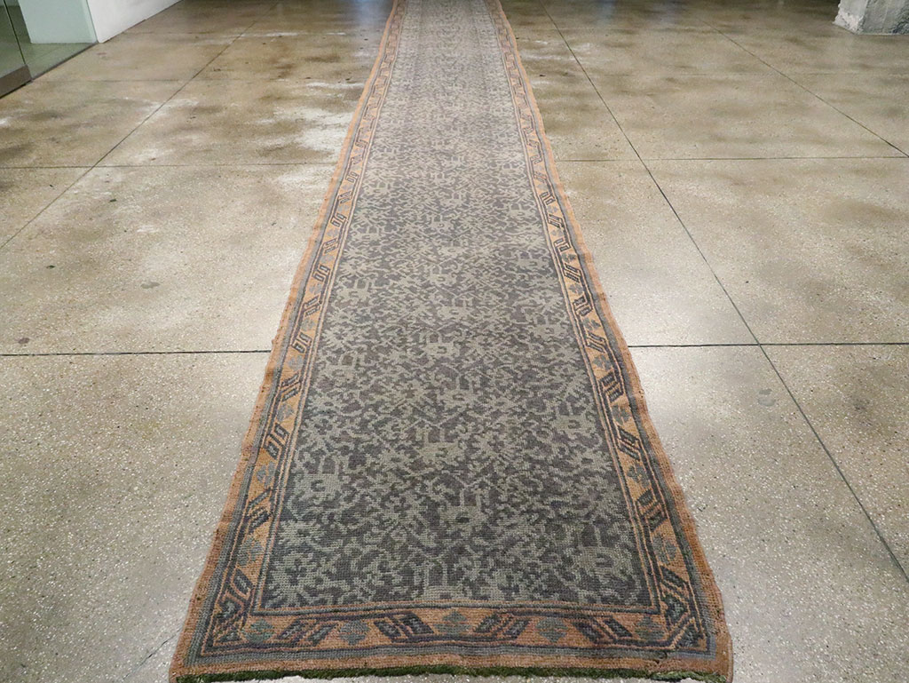 Antique Turkish Oushak Long Runner, No.9424 - Gss
