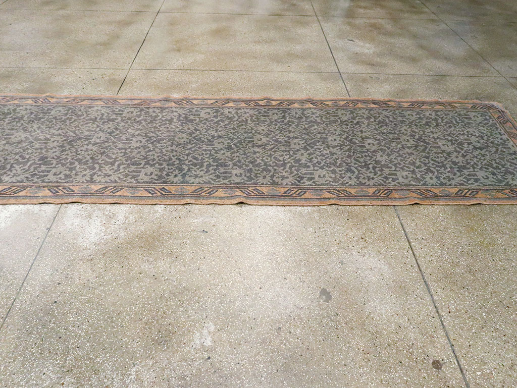 Antique Turkish Oushak Long Runner, No.9424 - Gss