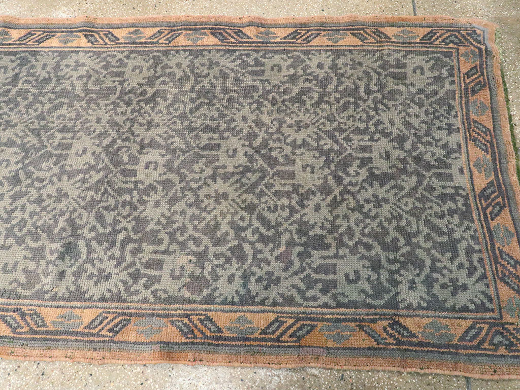 Antique Turkish Oushak Long Runner, No.9424 - Gss