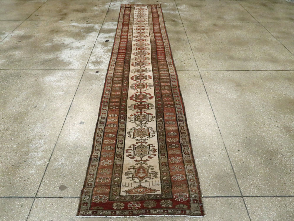 Antique Persian Kurdish Runner, No.9487 - Gss