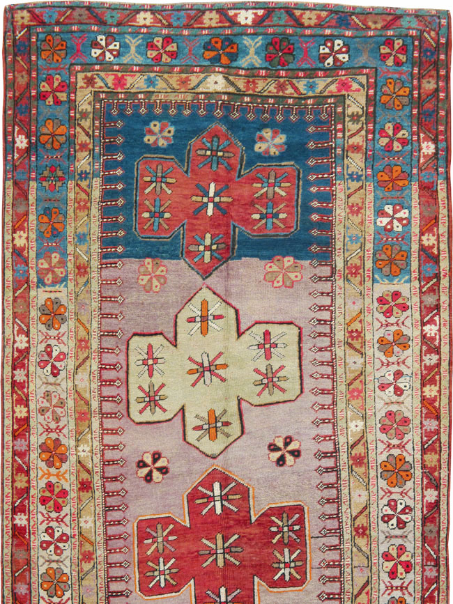 Antique Caucasian Kazak Carpet, No.9489 - Gss