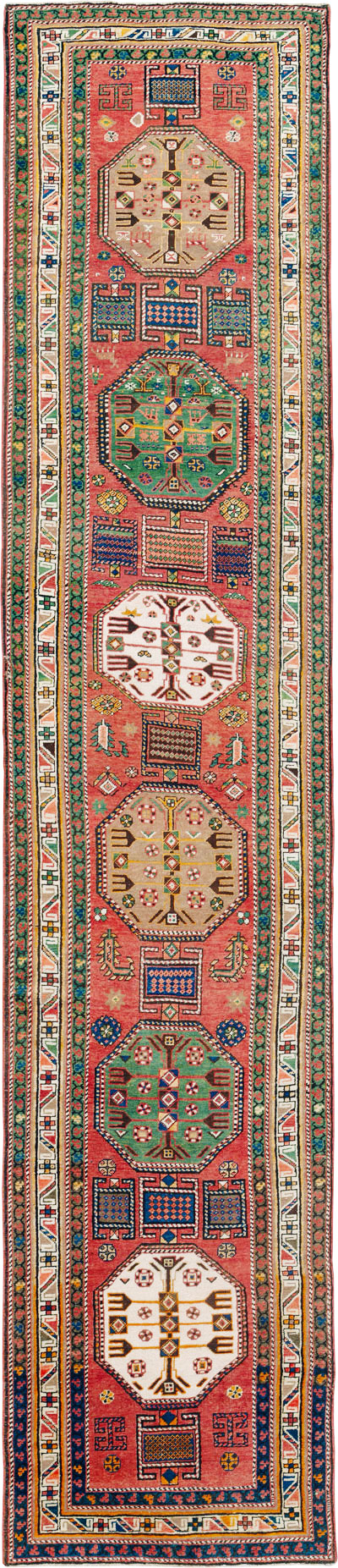 Antique Persian Heriz Long Runner, No.9566 - Gss