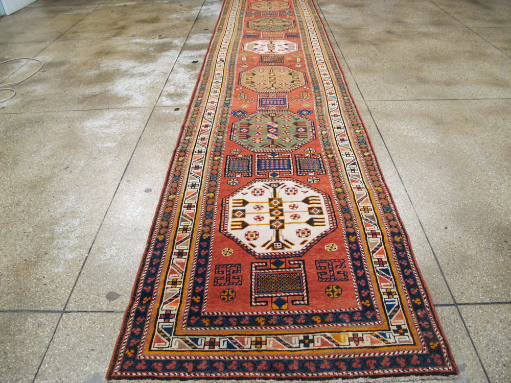 Antique Persian Heriz Long Runner, No.9566 - Gss