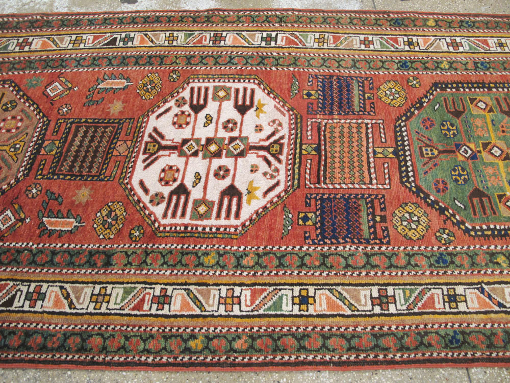 Antique Persian Heriz Long Runner, No.9566 - Gss