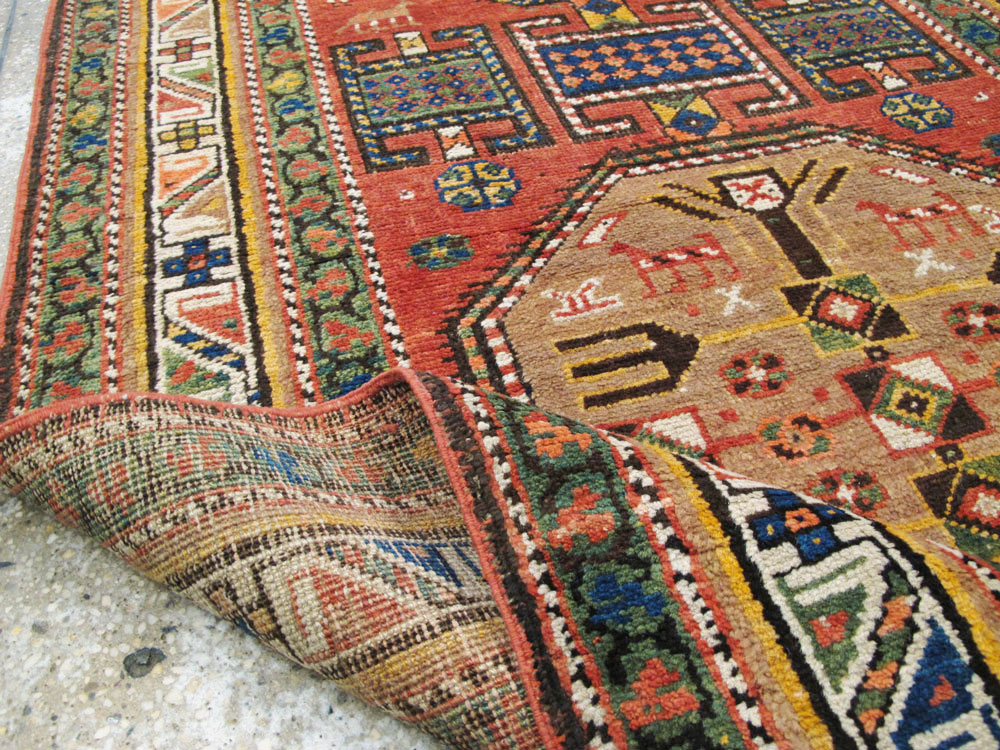 Antique Persian Heriz Long Runner, No.9566 - Gss