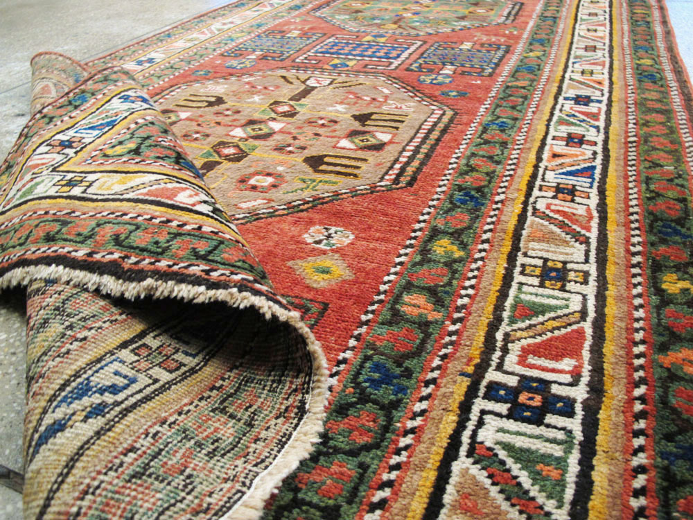 Antique Persian Heriz Long Runner, No.9566 - Gss