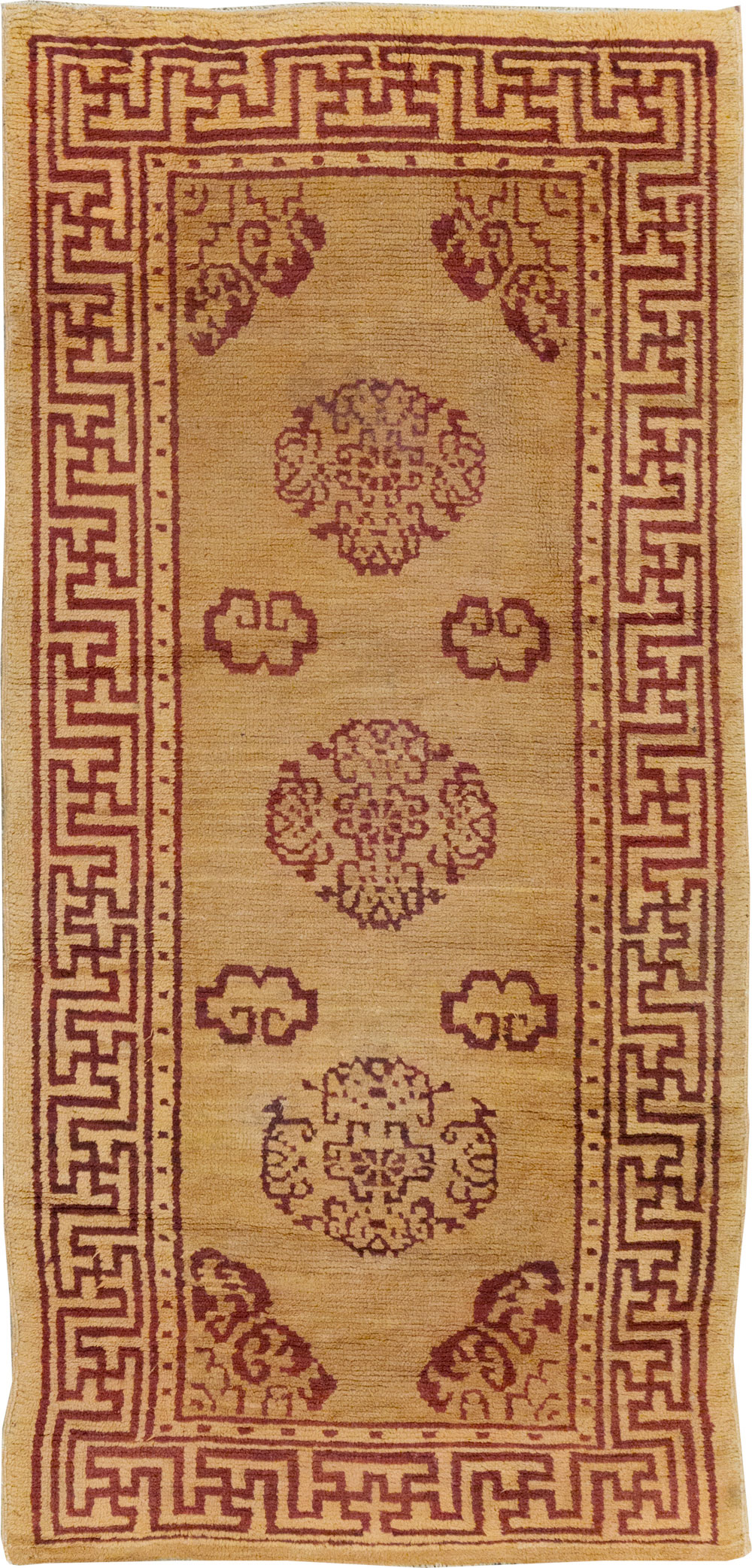 Vintage Chinese Art Deco Throw Rug, No.9714 - Gss