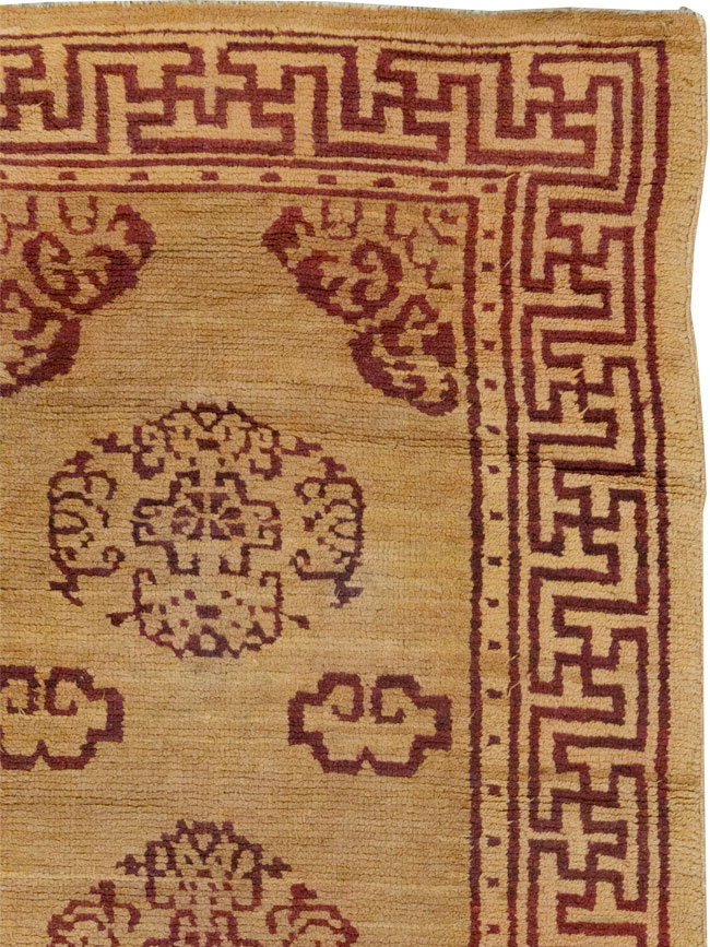 Vintage Chinese Art Deco Throw Rug, No.9714 - Gss