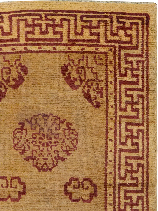 Vintage Chinese Art Deco Throw Rug, No.9714 - Gss