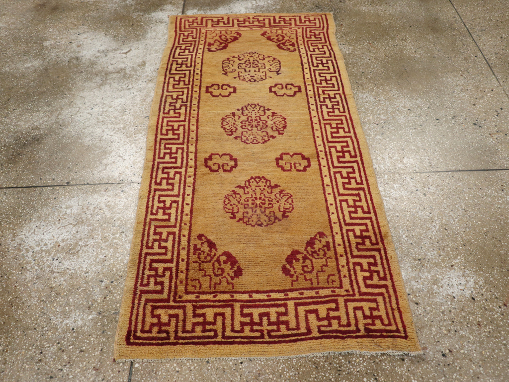 Vintage Chinese Art Deco Throw Rug, No.9714 - Gss