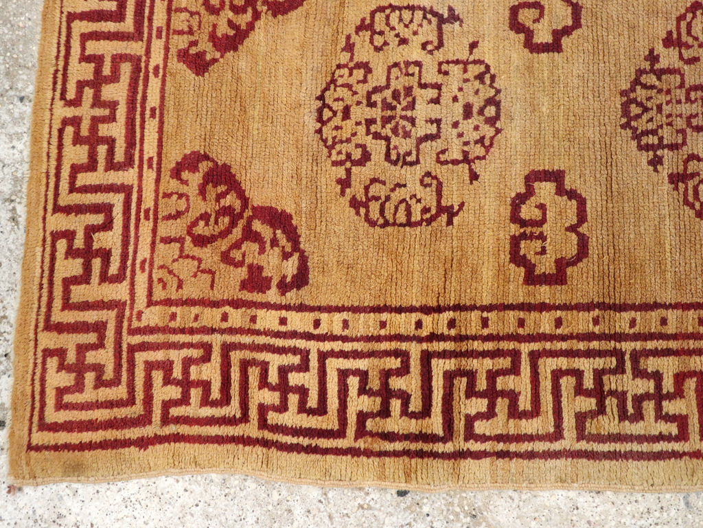 Vintage Chinese Art Deco Throw Rug, No.9714 - Gss