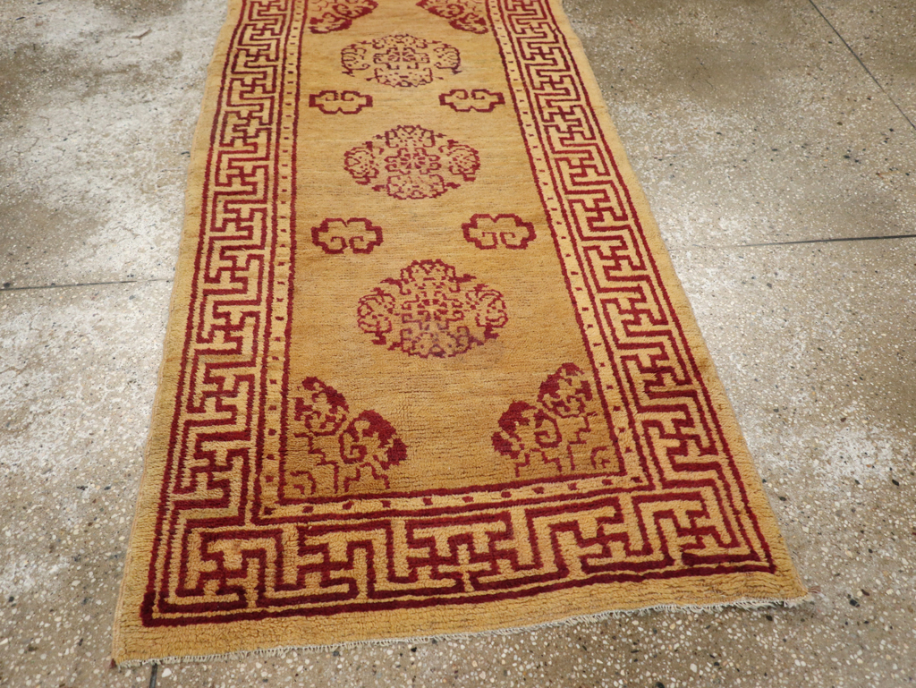 Vintage Chinese Art Deco Throw Rug, No.9714 - Gss