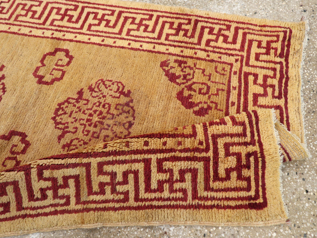 Vintage Chinese Art Deco Throw Rug, No.9714 - Gss