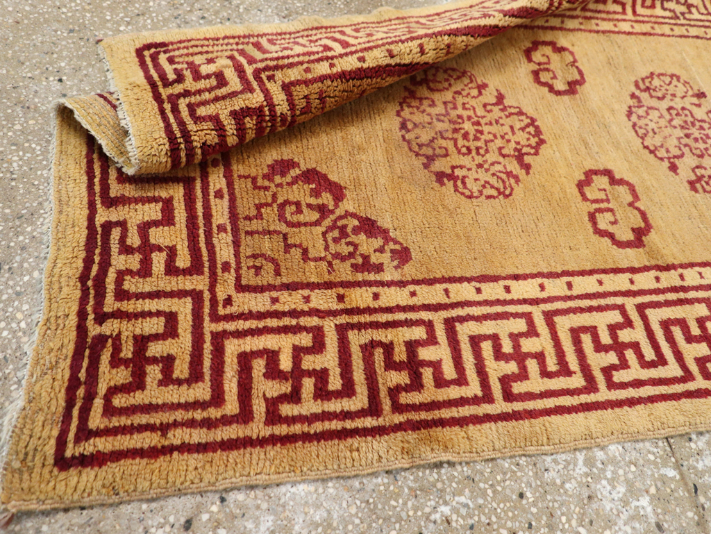 Vintage Chinese Art Deco Throw Rug, No.9714 - Gss