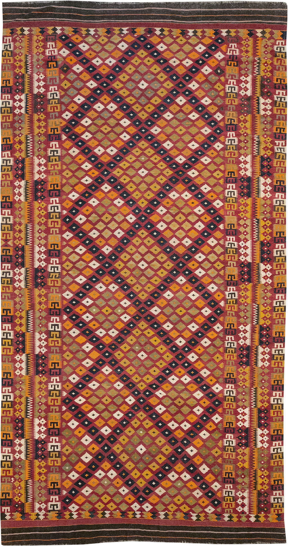 Vintage Scandinavian Flatweave Kilim Oversize Carpet, No.9785 - Gss