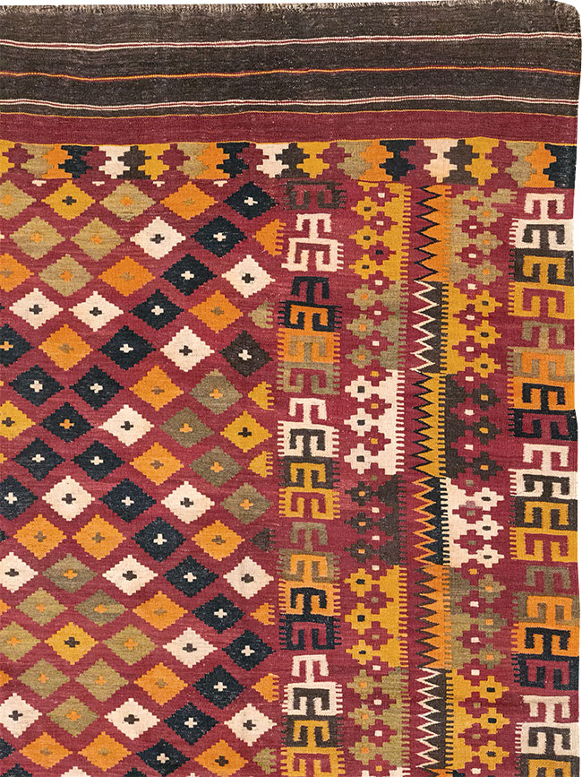 Vintage Scandinavian Flatweave Kilim Oversize Carpet, No.9785 - Gss