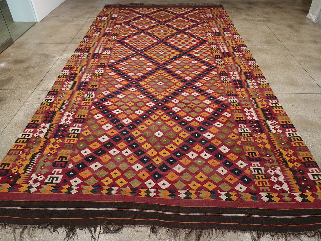 Vintage Scandinavian Flatweave Kilim Oversize Carpet, No.9785 - Gss