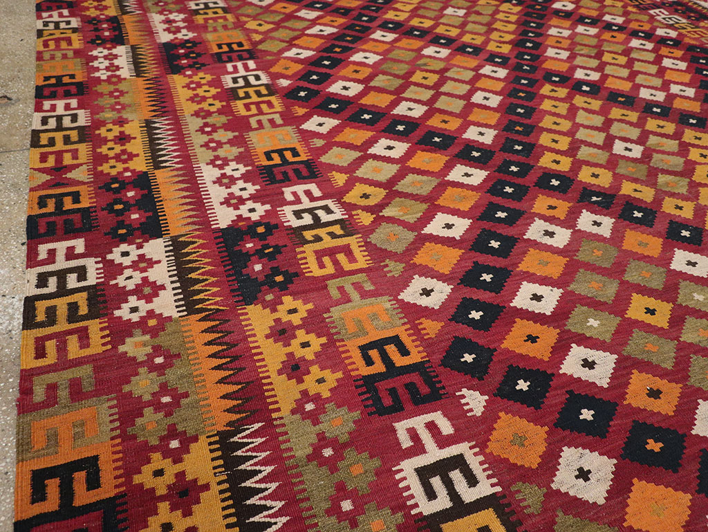 Vintage Scandinavian Flatweave Kilim Oversize Carpet, No.9785 - Gss