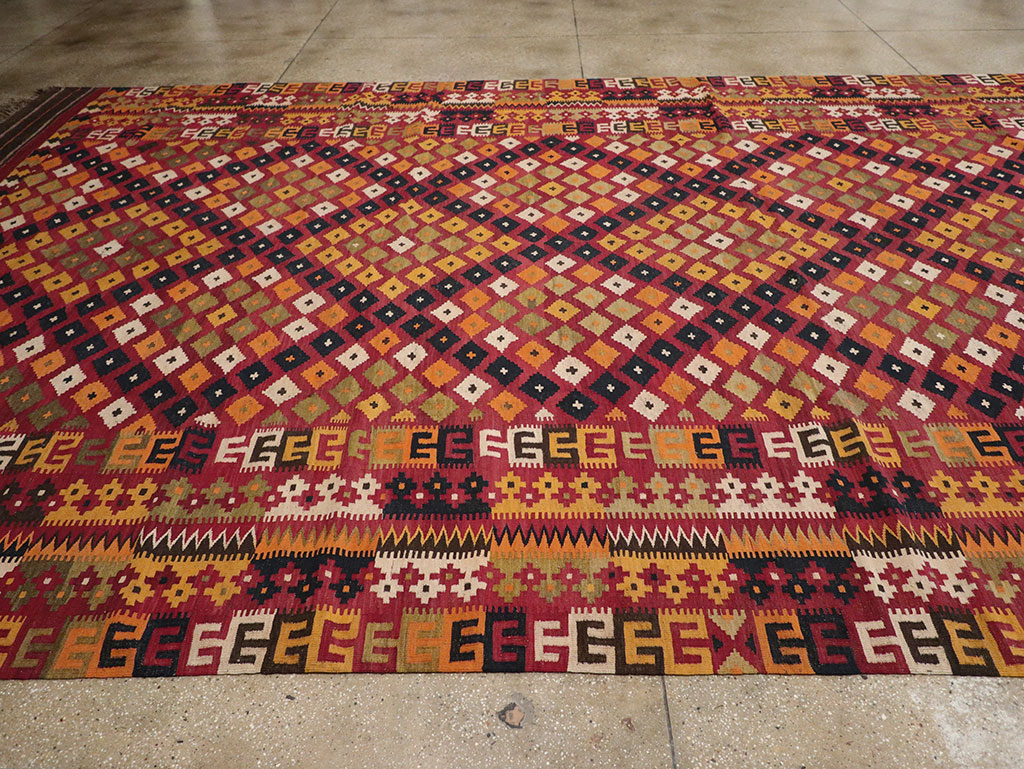 Vintage Scandinavian Flatweave Kilim Oversize Carpet, No.9785 - Gss