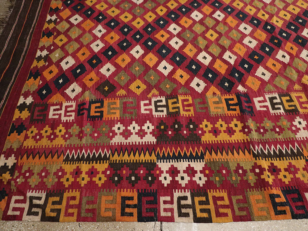Vintage Scandinavian Flatweave Kilim Oversize Carpet, No.9785 - Gss