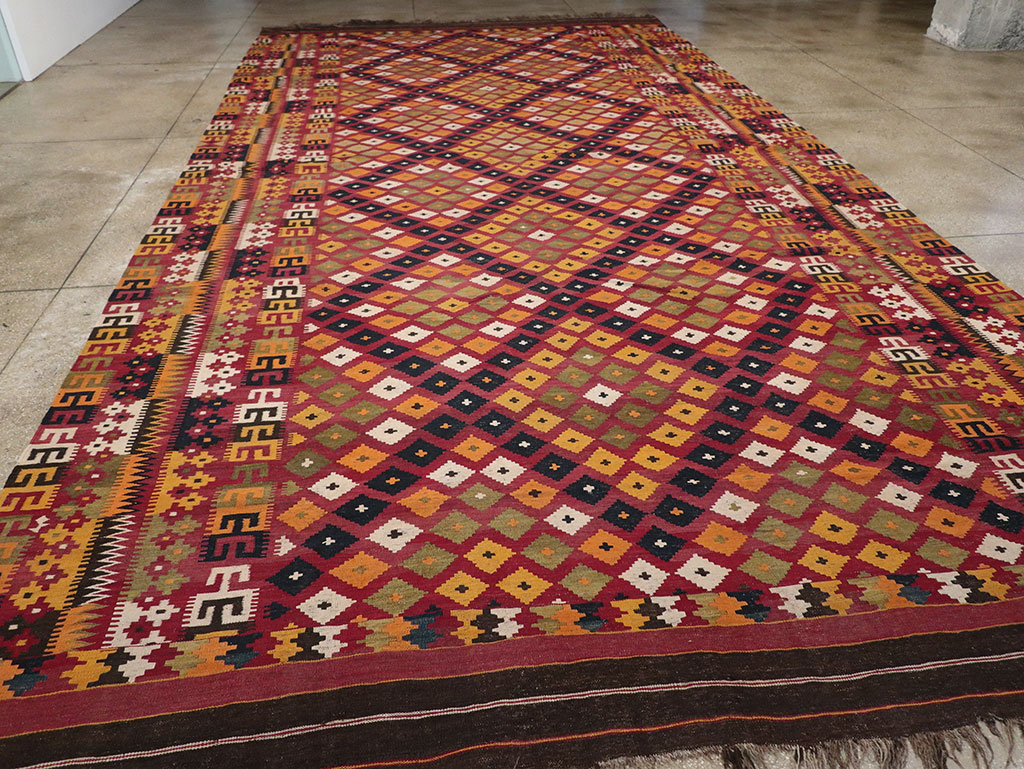 Vintage Scandinavian Flatweave Kilim Oversize Carpet, No.9785 - Gss