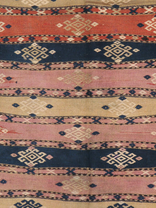 Vintage Afghan Flatweave Kilim Large Gallery Carpet, No.9796 - Gss